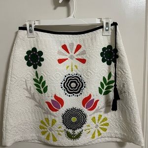 Cynthia Rowley white stitched skirt